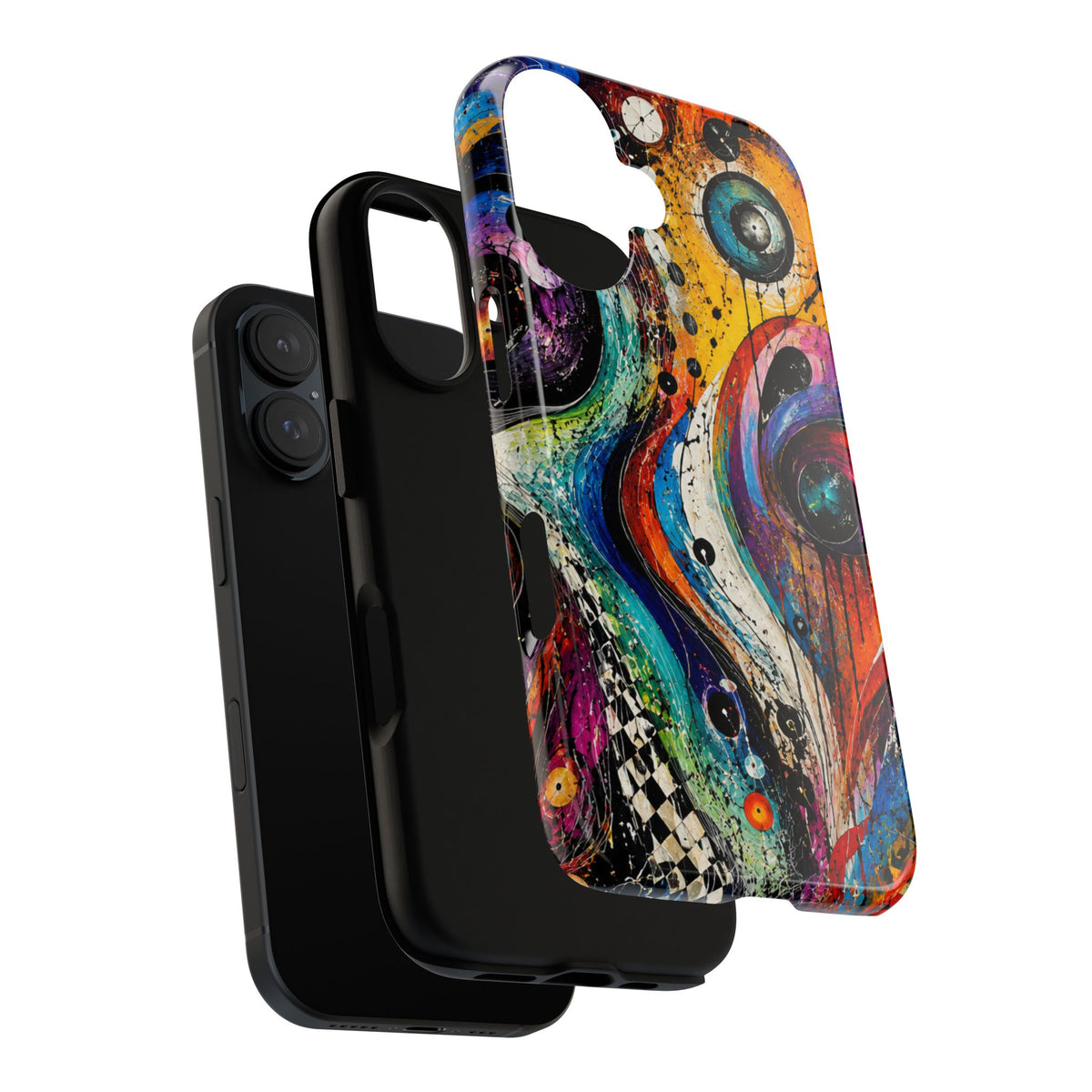 Abstract Cosmic Swirl Phone Case — Colorful Artistic iPhone Tough Case