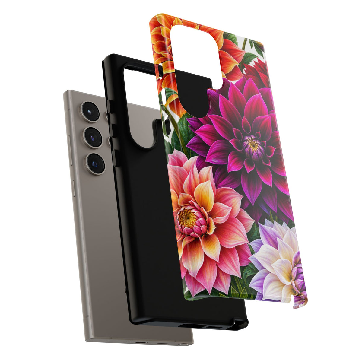 Floral Dahlia Tough Phone Case — Vibrant Protective Floral Phone Cover