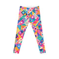 Colorful Geometric Print Leggings — Bright Abstract All-Over Pattern