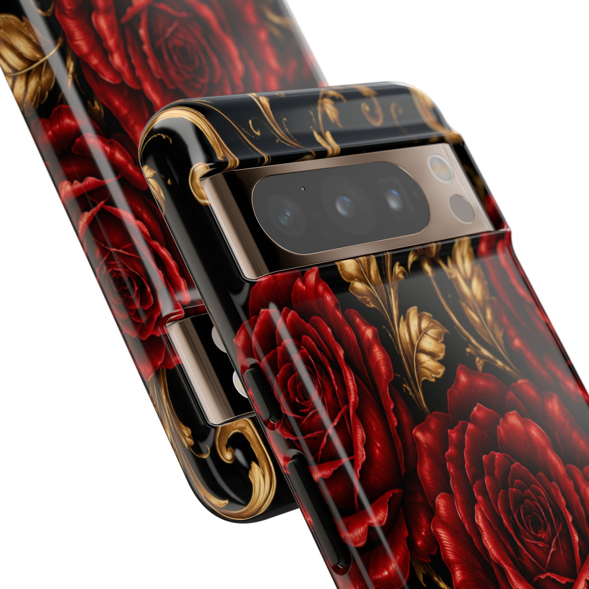 Tough Cases — Vintage Red Rose Floral Phone Case