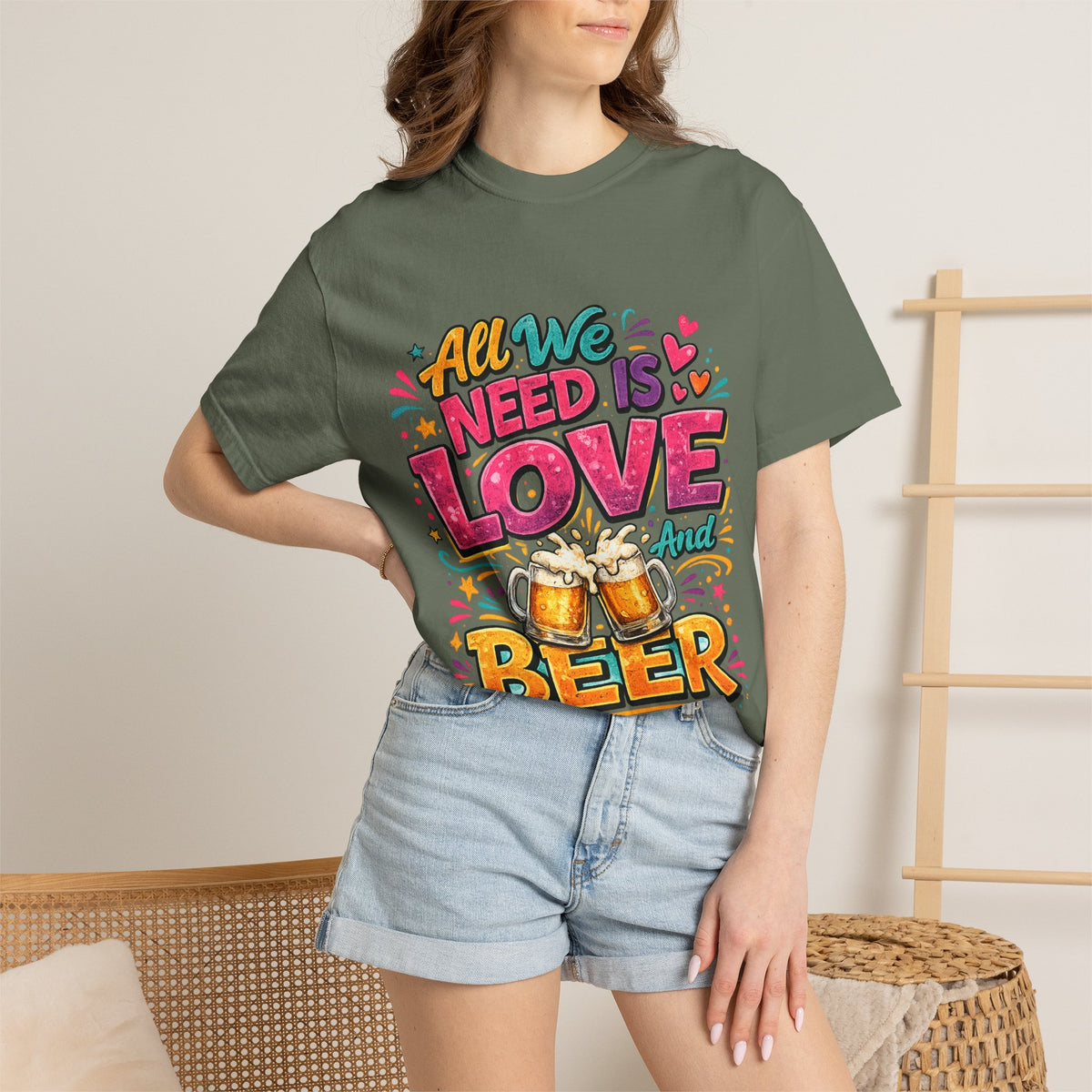 All We Need Is Love and Beer T-Shirt | Beer Graphic Tee
