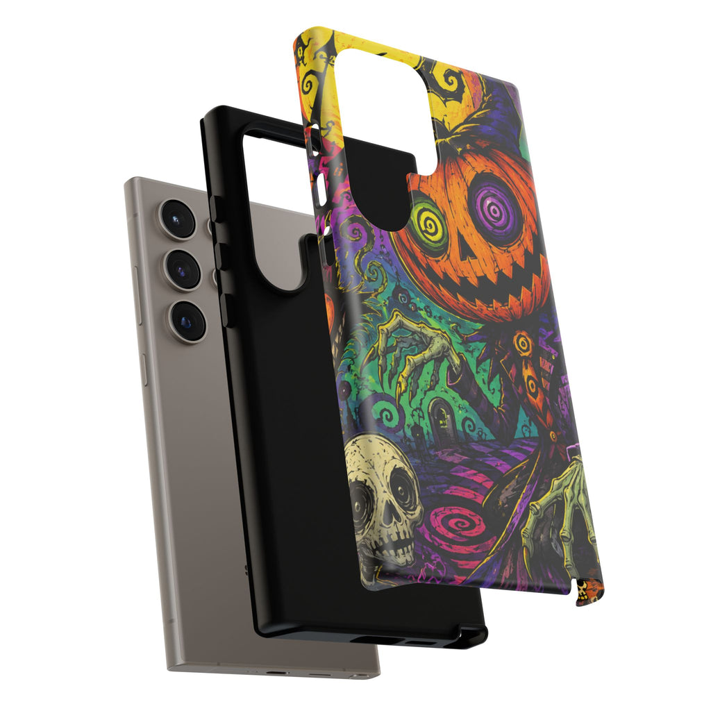 Halloween Pumpkin Skull Phone Case — Psychedelic Jack-o'-Lantern Tough Case