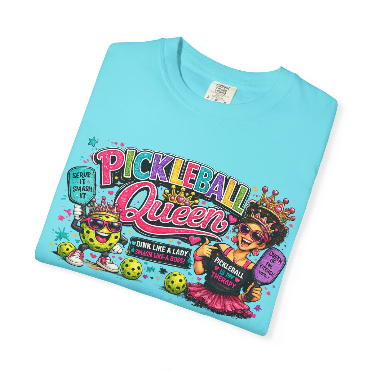 Pickleball Queen T-Shirt | Colorful Pickleball Graphic Tee