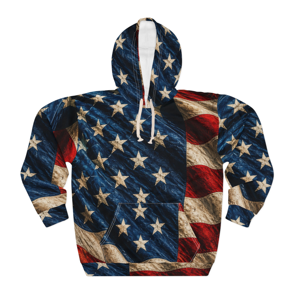 American Flag Hoodie — Vintage Stars & Stripes Pullover