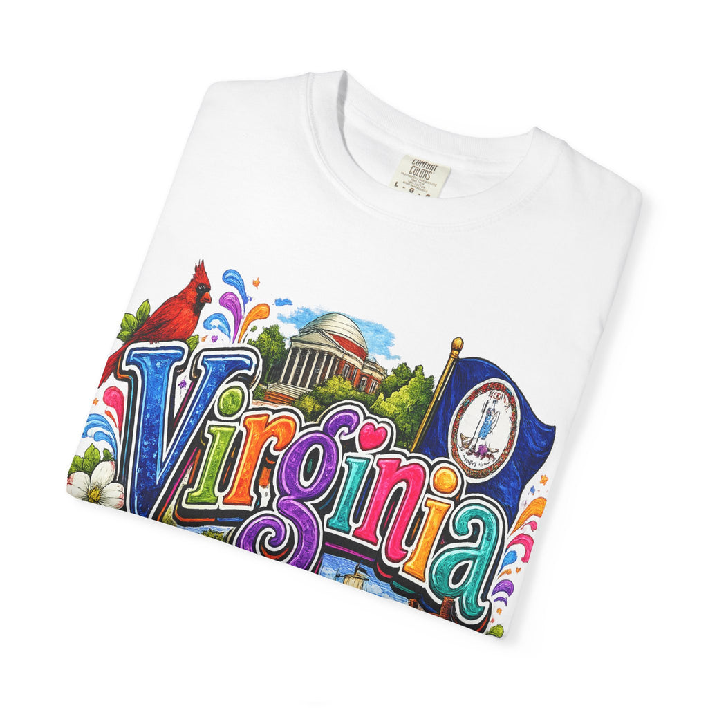 Virginia Vintage Postcard T-Shirt | State Scenic Illustration