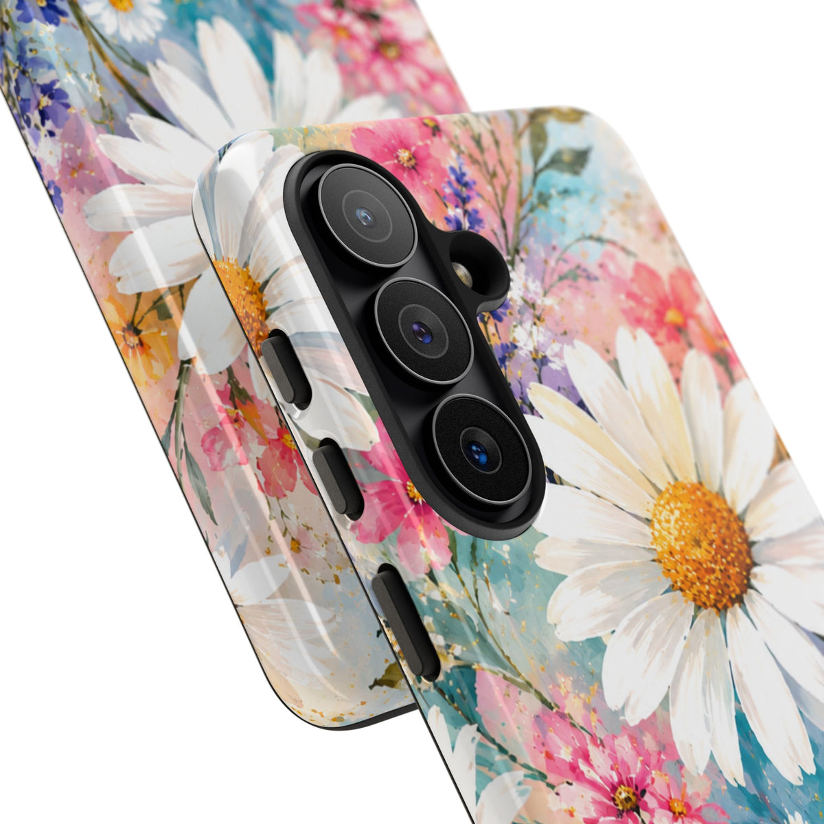 Floral Daisy Phone Case — Watercolor Daisies Protective Tough Case