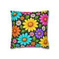 Colorful Daisy Floral Pillowcase – Bright Flower Throw Pillow Cover