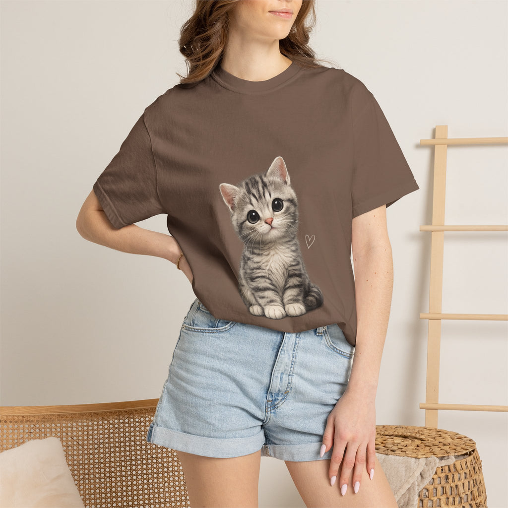 Smiling Tabby Kitten T-Shirt | Cute Cat Illustration