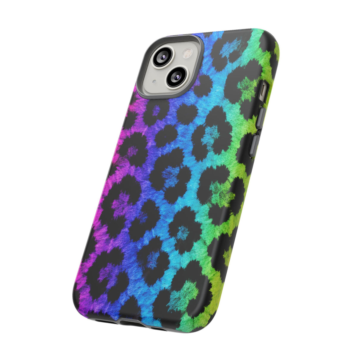 Neon Rainbow Leopard Tough Case – Colorful Animal Print Phone Cover