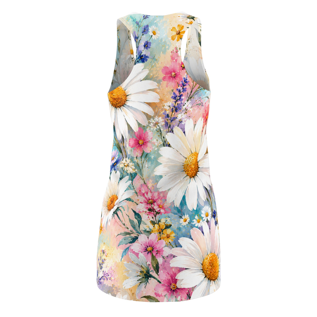 Daisy Watercolor Floral Racerback Dress | All Over Print