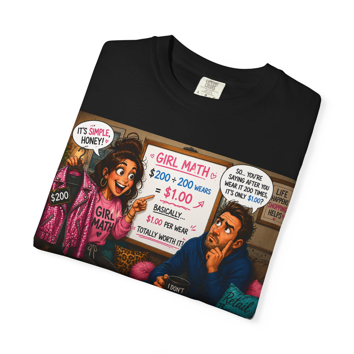 T-Shirt — Funny Girl Math Vintage Market Booth Graphic Tee