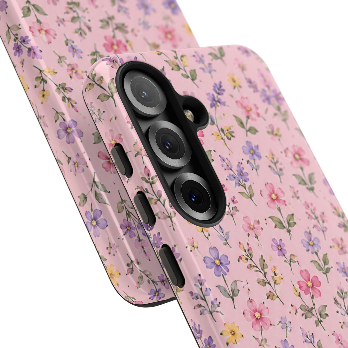 Floral Pink Tough Phone Case — Pastel Wildflower Protective Case
