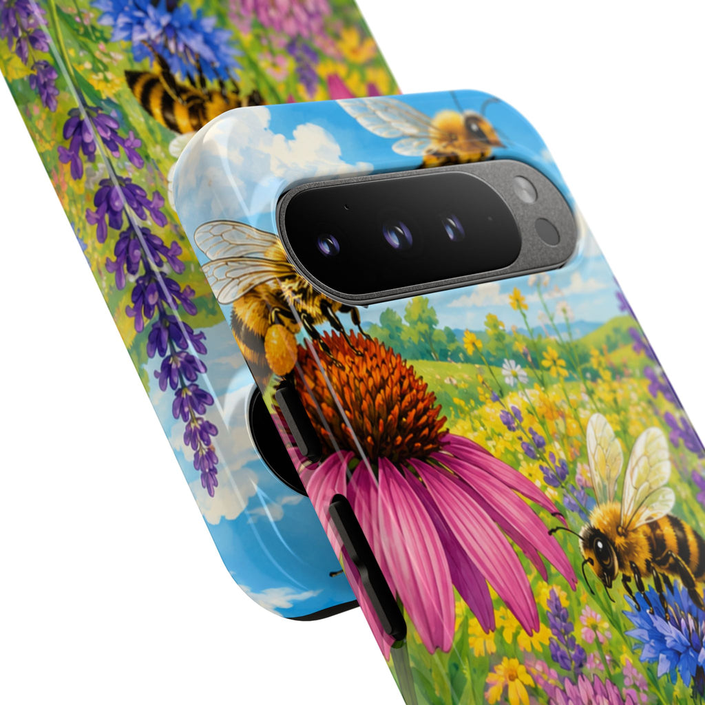 Bee Meadow Phone Case — Floral Honeybee Protective Cover