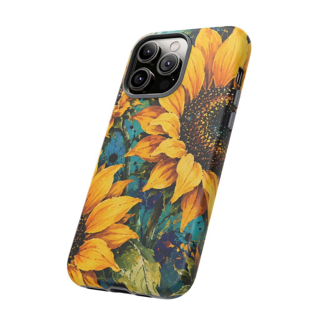 Sunflower Art Phone Case — Vibrant Yellow Floral Tough Case