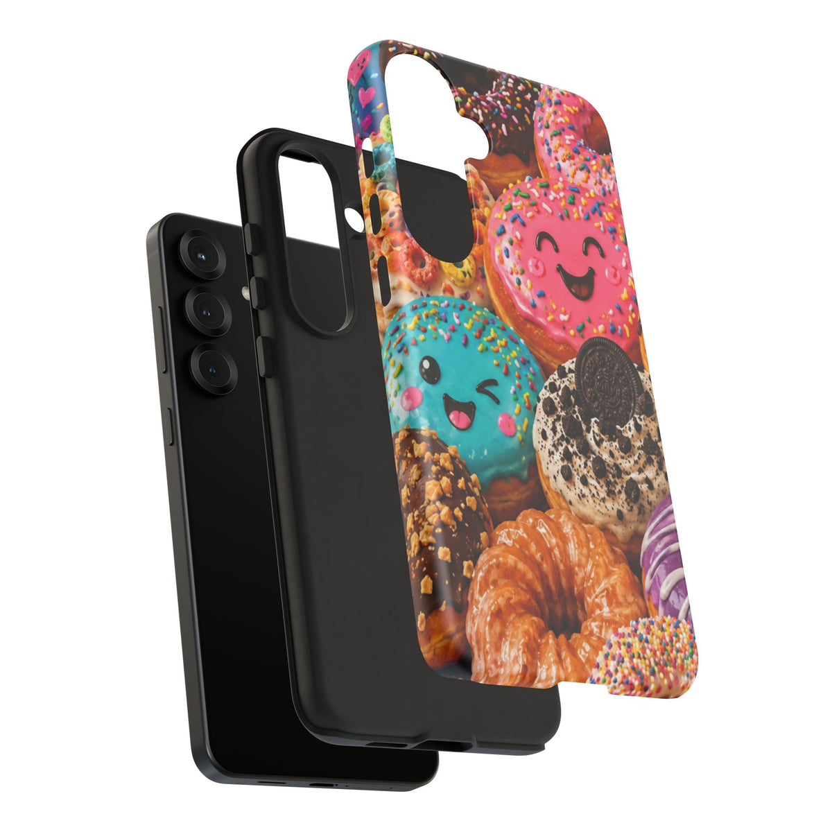 Donut Smile Tough Phone Case — Cute Colorful Desserts Protective Cover