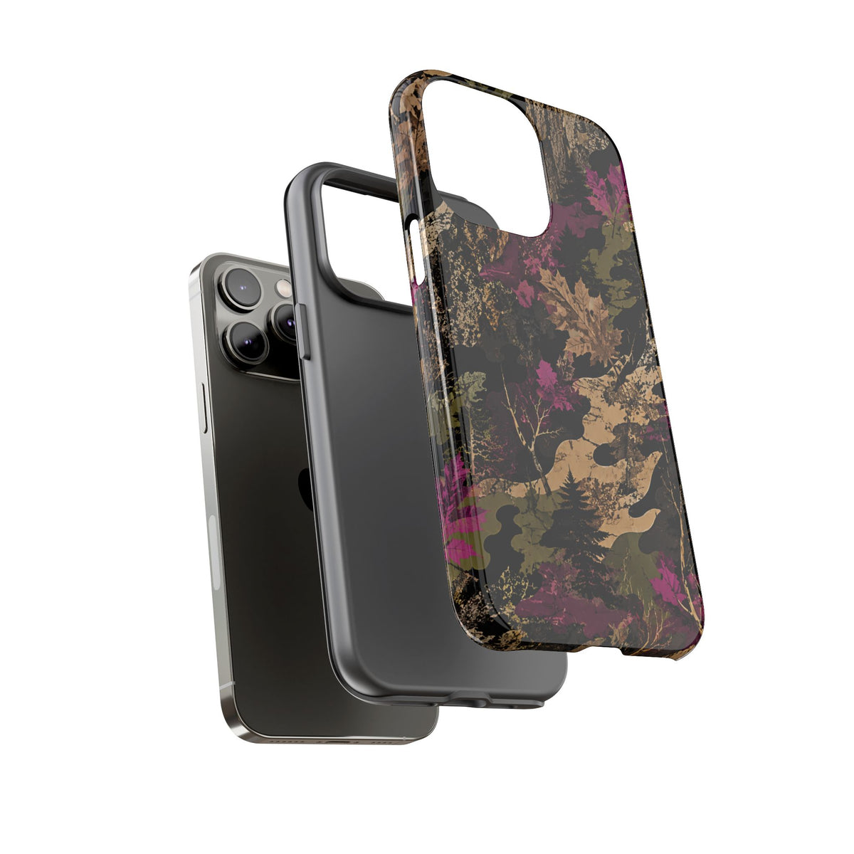 Camo Floral Tough Phone Case — Rugged Nature-Inspired Protection
