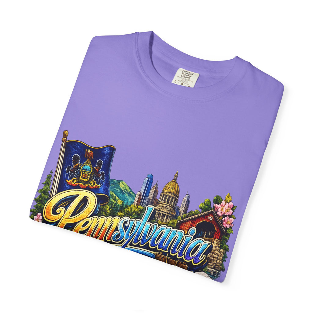 Pennsylvania Vintage Postcard T-Shirt | State Skyline Tee