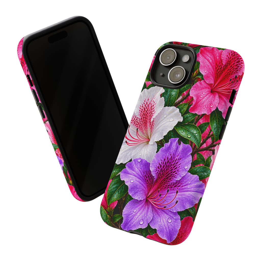 Floral Azalea Phone Case — Vibrant Pink & Purple Blossom Protection