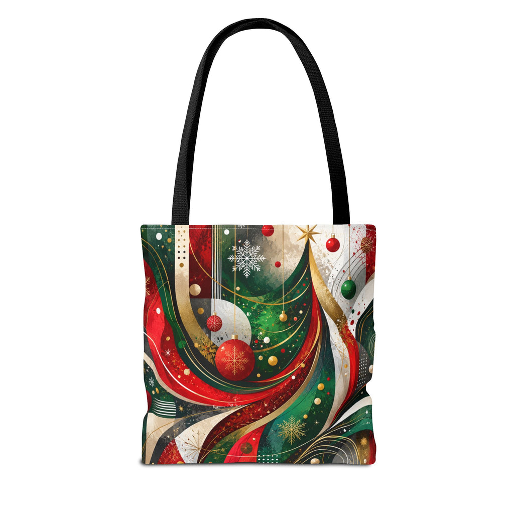 Abstract Retro Christmas Ornaments Tote Bag | Holiday Swirl Pattern