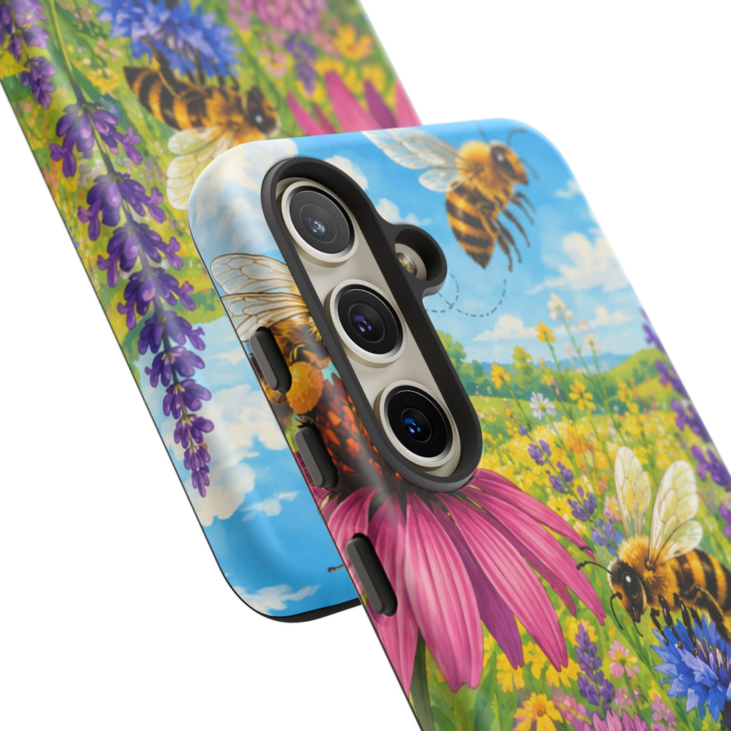 Bee Meadow Phone Case — Floral Honeybee Protective Cover