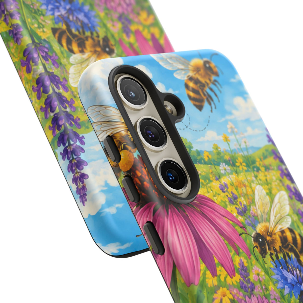 Bee Meadow Phone Case — Floral Honeybee Protective Cover