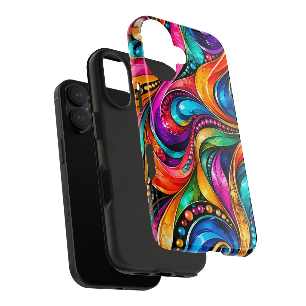 Colorful Swirl Tough Phone Case — Vibrant Abstract Protective Cover