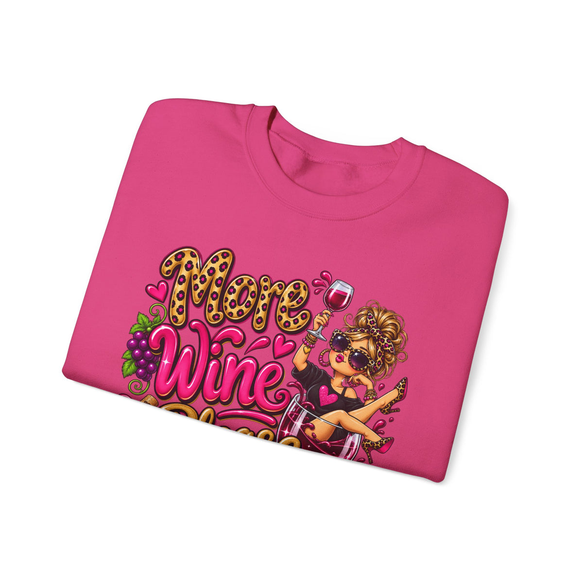 More Wine Please Sweatshirt — Funny Wine Lover Crewneck