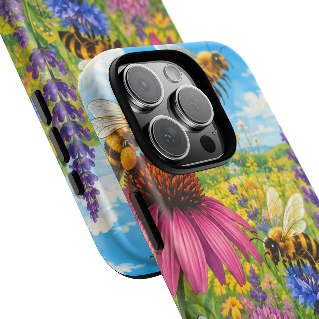 Bee Meadow Phone Case — Floral Honeybee Protective Cover
