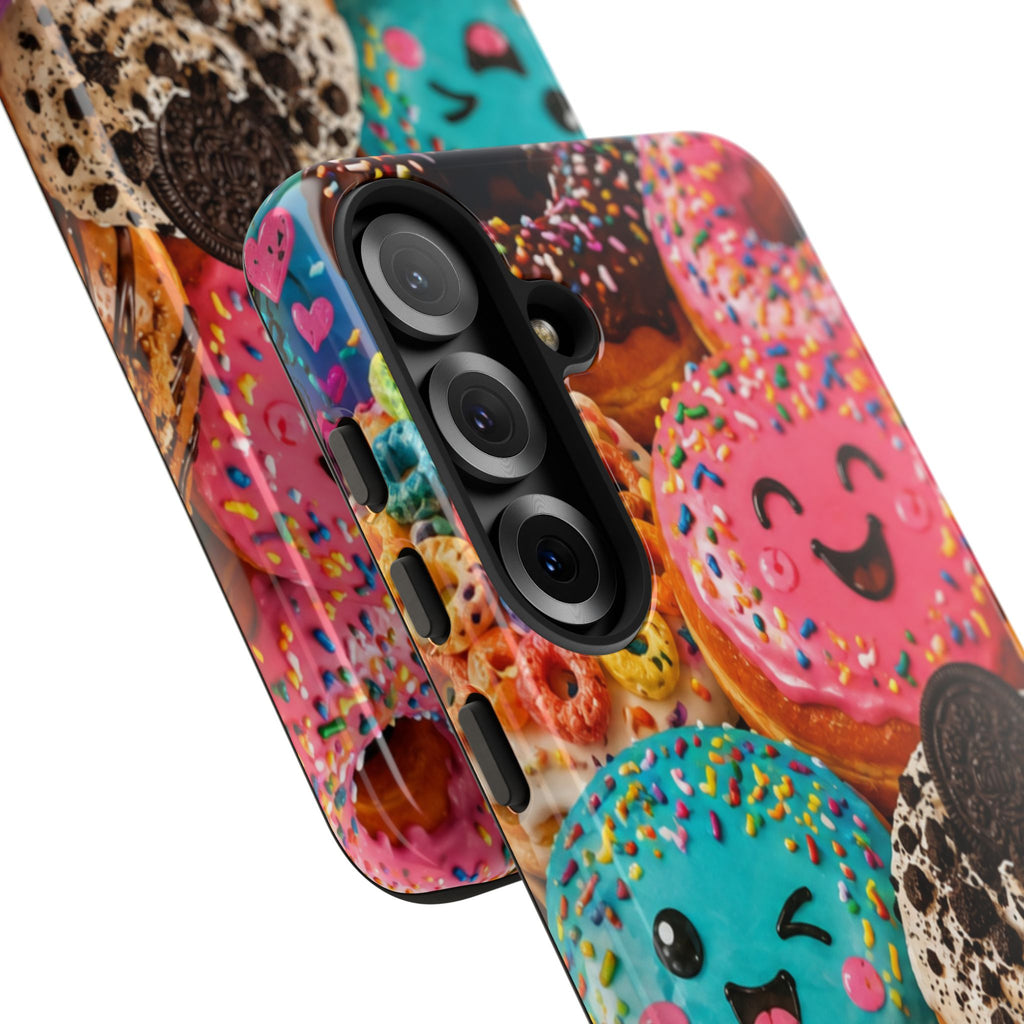 Donut Smile Tough Phone Case — Cute Colorful Desserts Protective Cover