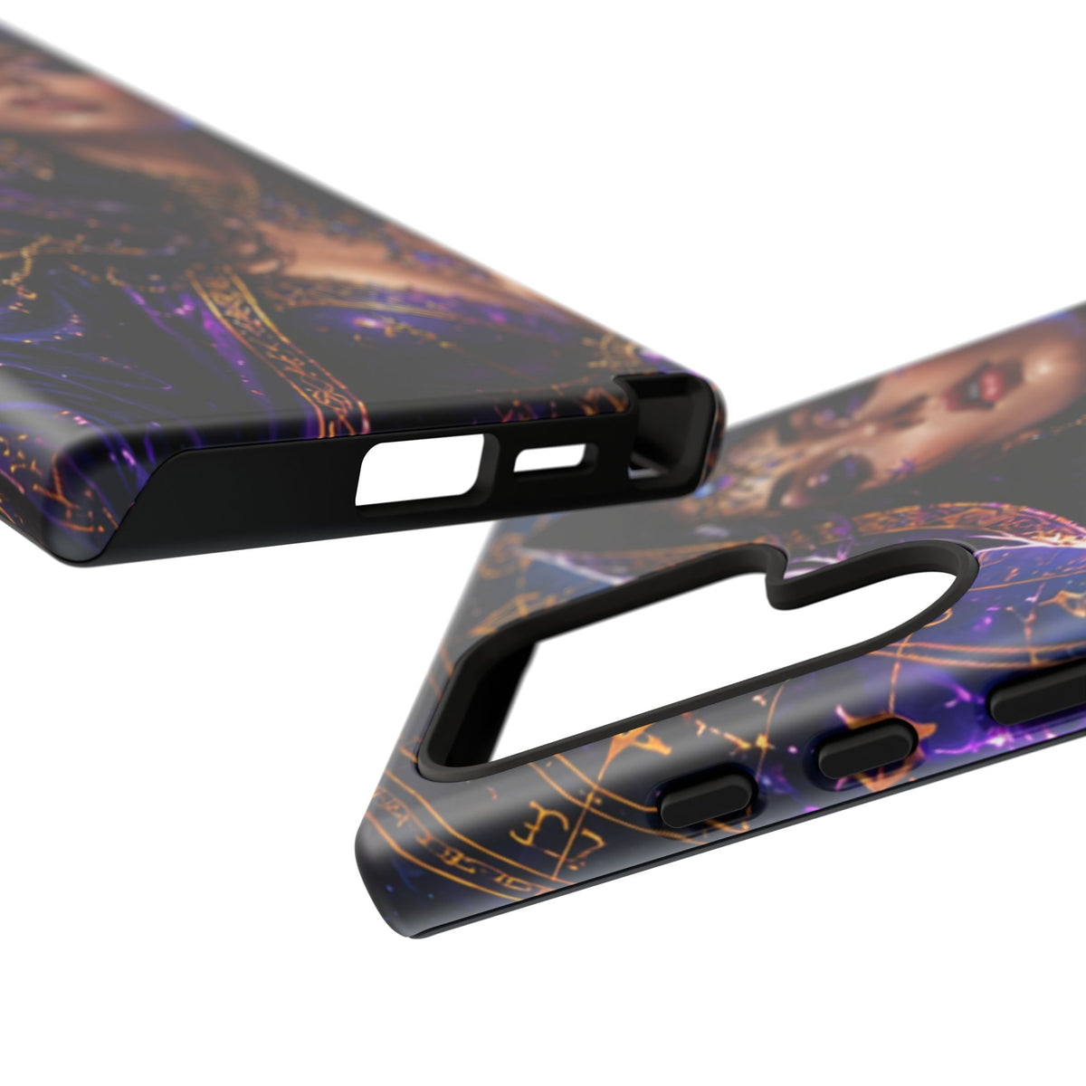 Phone Case — Mystical Sorceress Art Protective Tough Case (Astrology, Purple Hooded Witch)