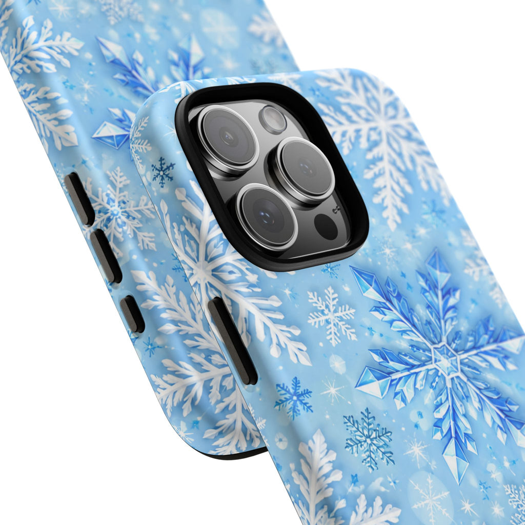 Winter Snowflake Tough Phone Case — Blue Holiday Protective Cover