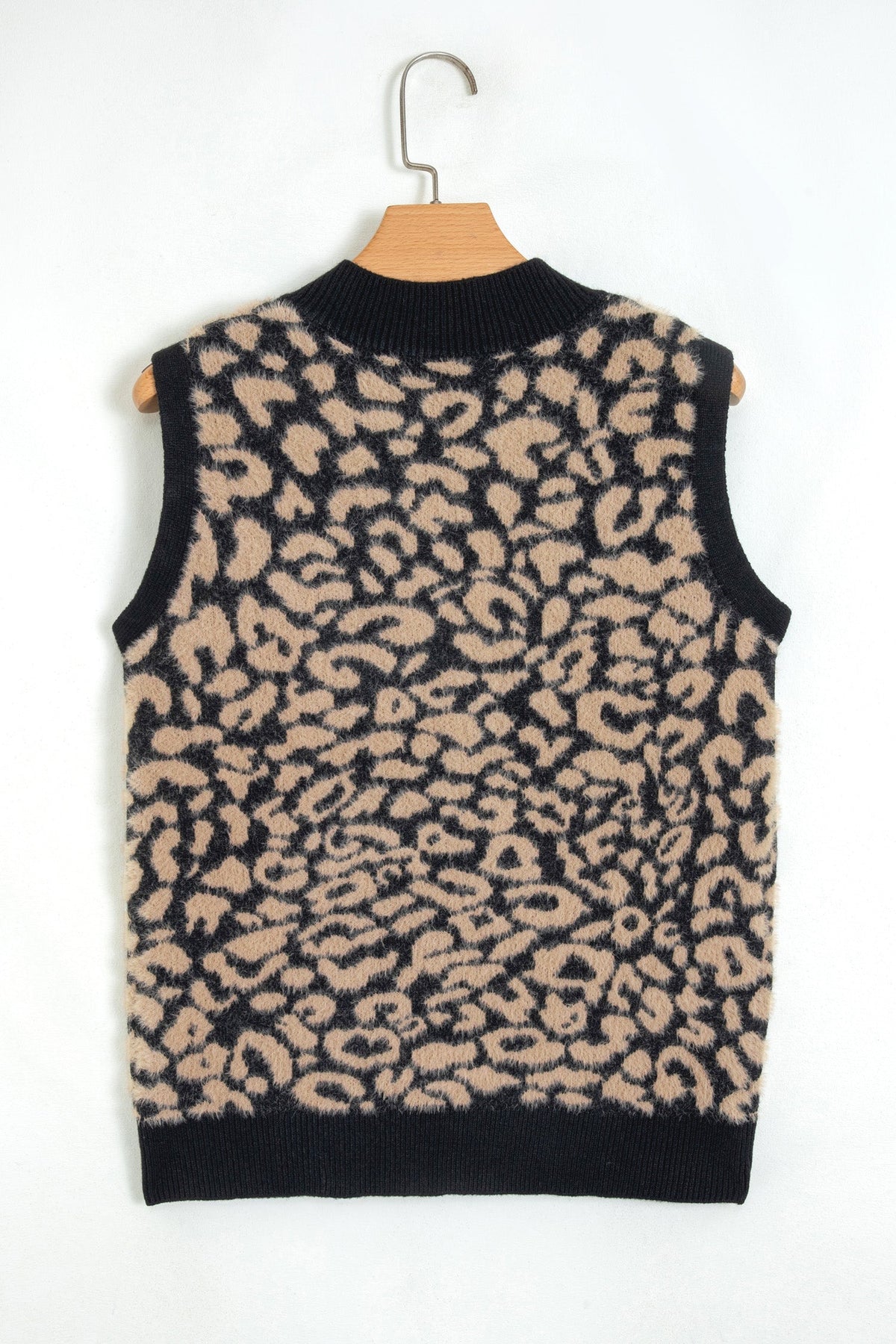 Leopard Sleeveless Regular Wash Knit Vest