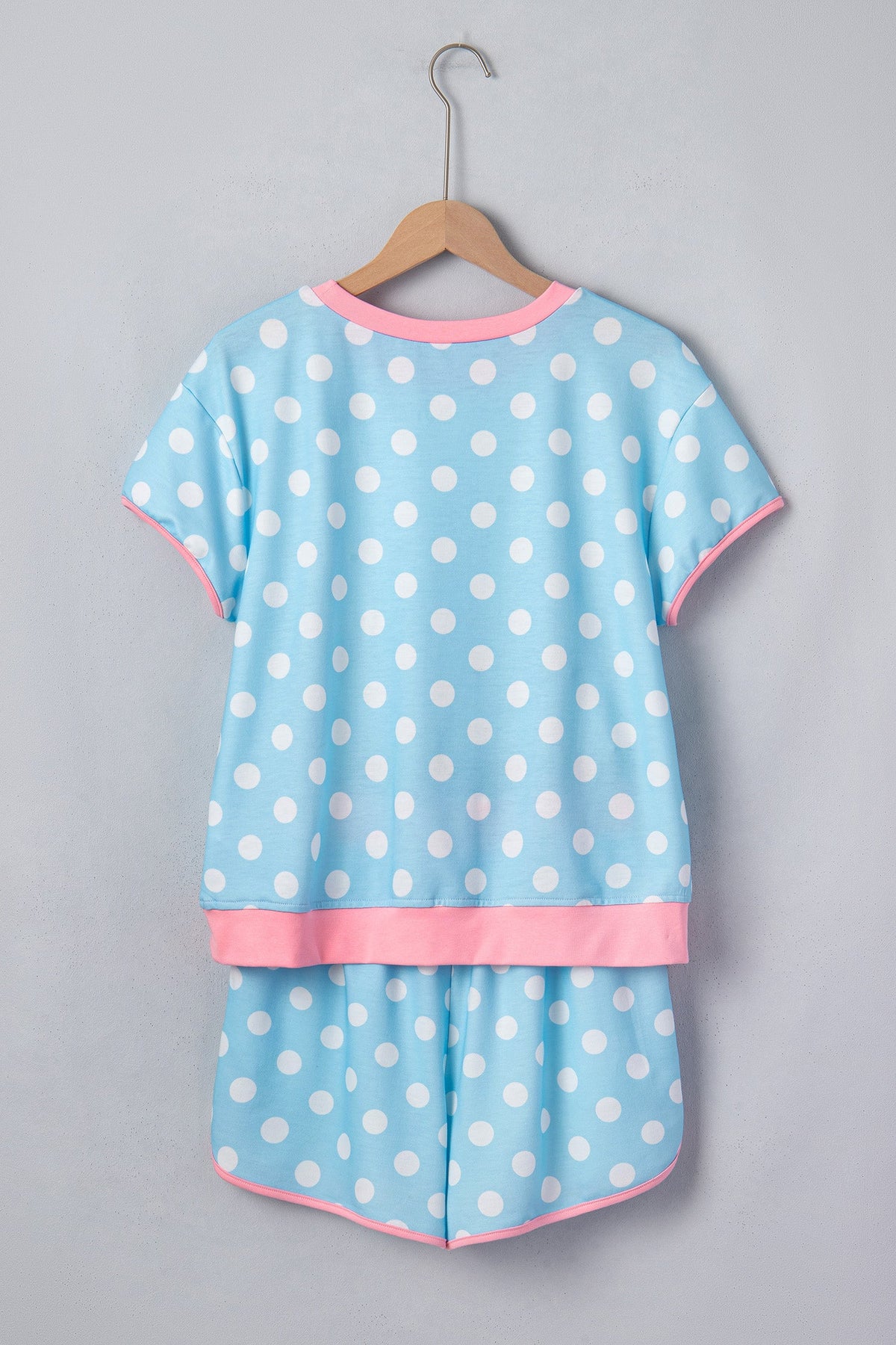 Polka Dot Contrast Trim Top & Short Set