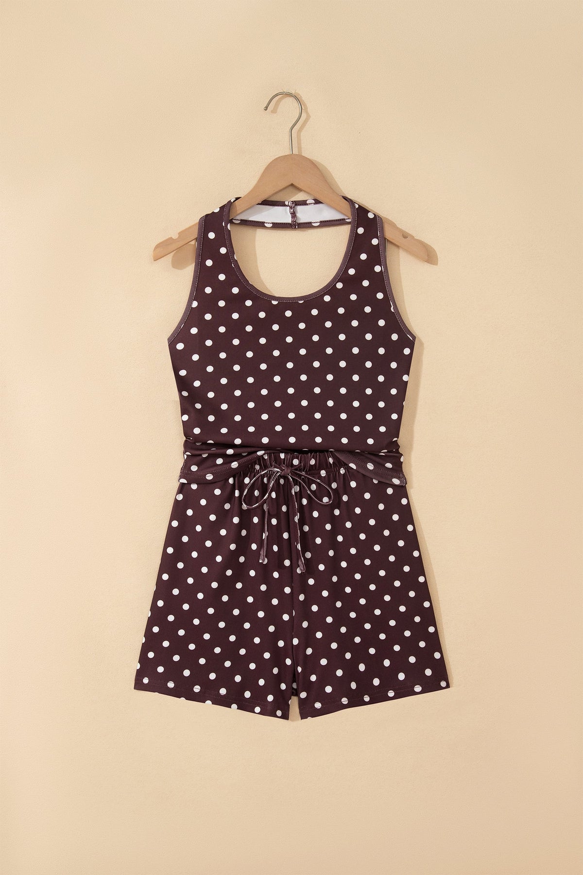 Polka Dot Halter Tank & Elastic Shorts Set
