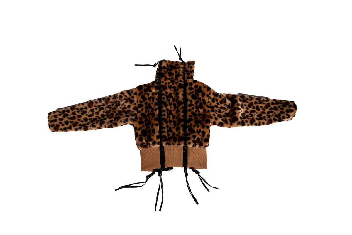 BL CROPPED LYNX WEBCUT LEATHER ZIPUP