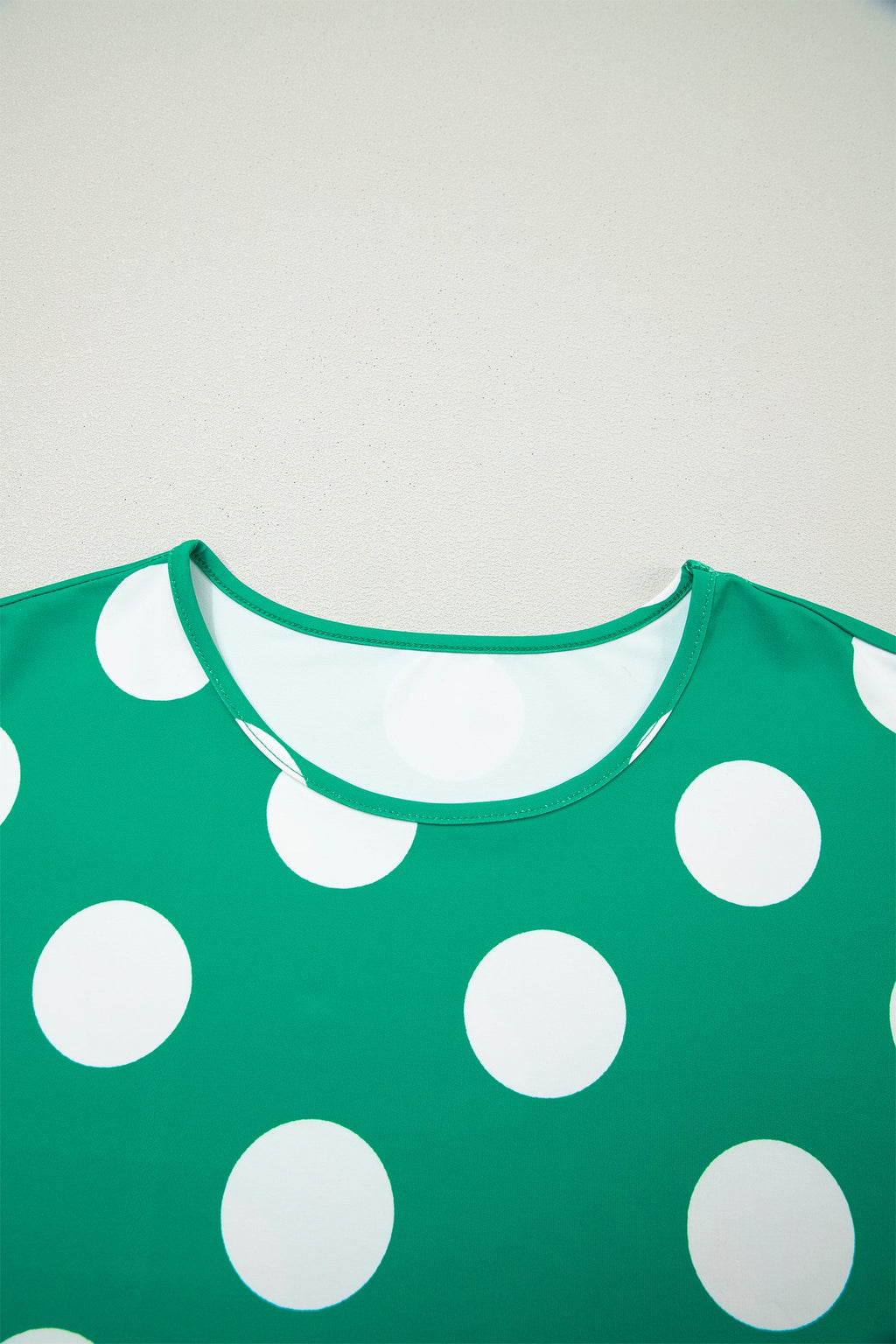 Polka Dot Cropped Tee & Bodycon Skort Set