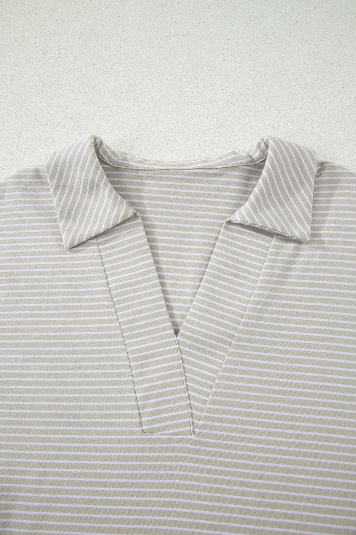 Stripe Dolman Sleeve Polo Shirt & Drawstring Shorts Set