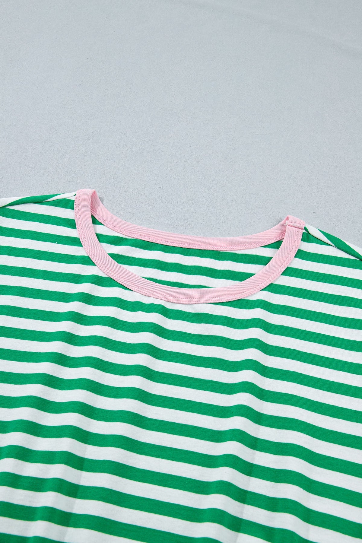 Stripe Contrast Trim Tie Waist Mini Dress