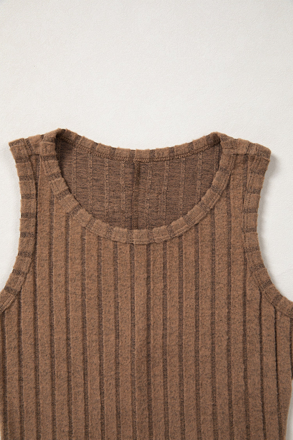 Solid Ribbed Knit Mineral Wash Tank Top