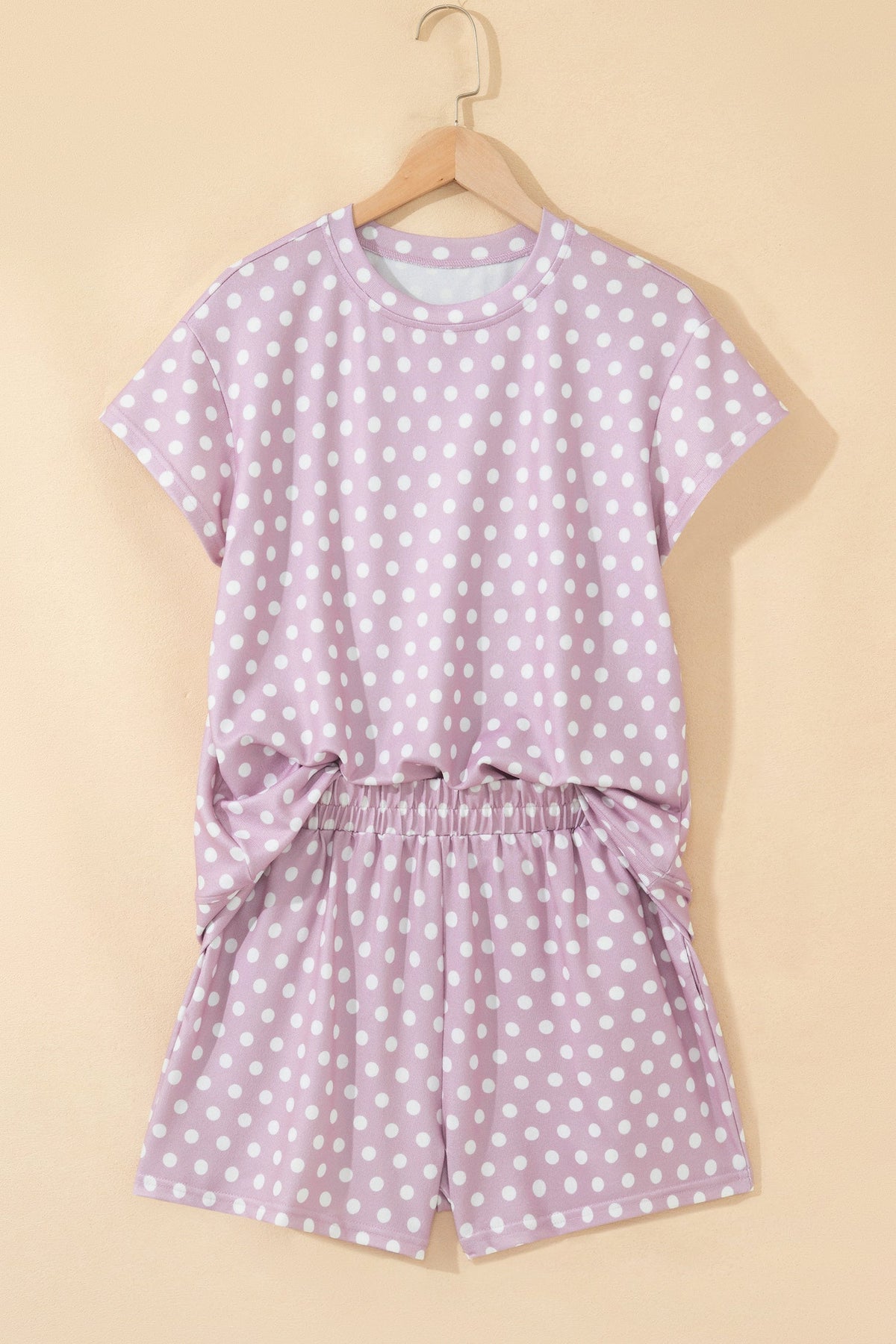 Polka Dot Relaxed Top & Drawning Shorts Set