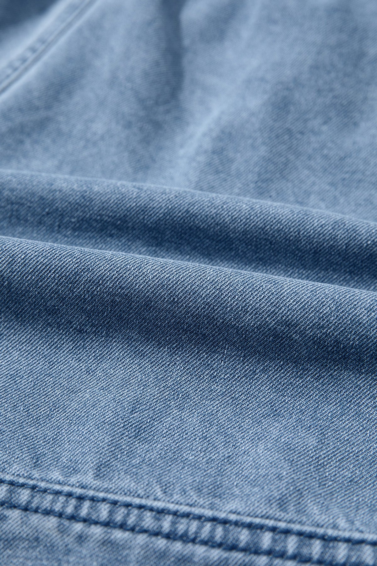 Solid Denim Smocked Elastic Waist Shorts