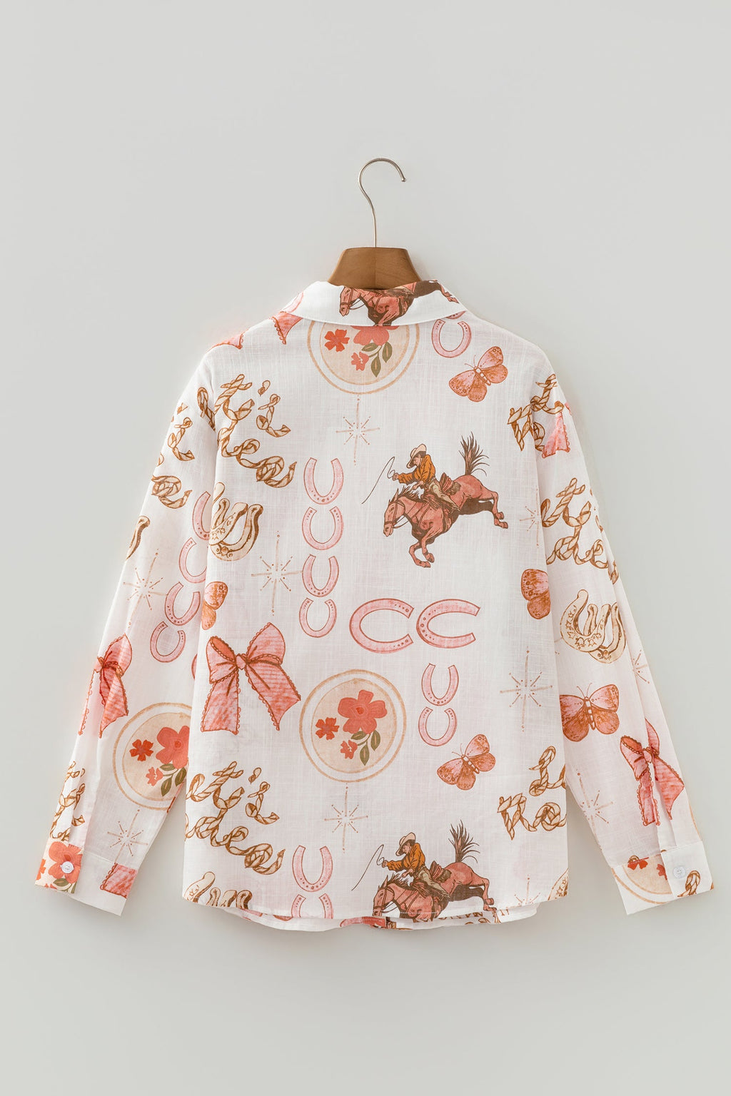 Western Rodeo Cowgirl Buttoned Long Sleeve Shirt