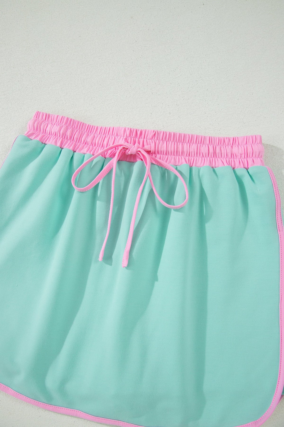 Colorblock Drop Shoulder T-Shirt & Skort Set