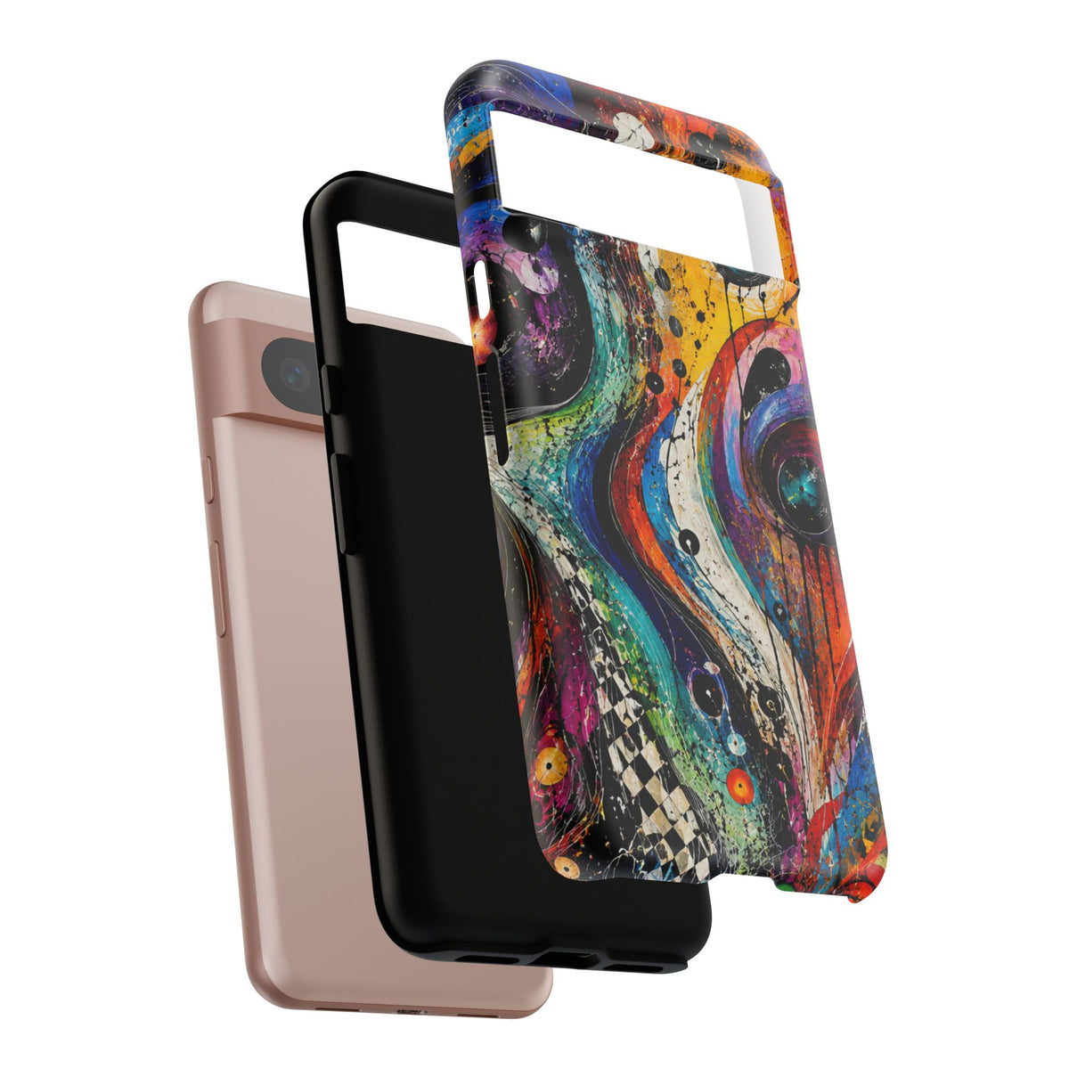 Abstract Cosmic Swirl Phone Case — Colorful Artistic iPhone Tough Case