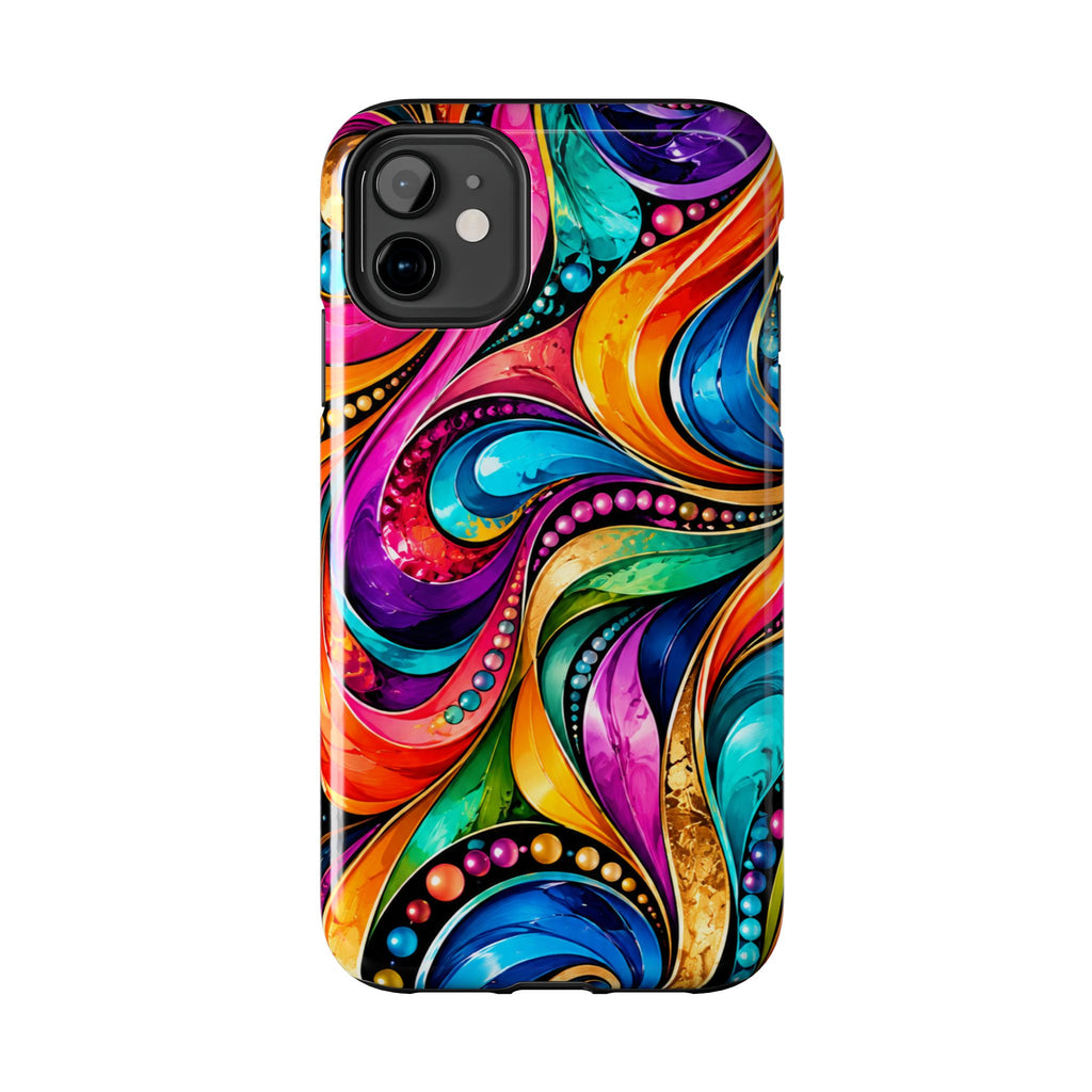 Colorful Swirl Tough Phone Case — Vibrant Abstract Protective Cover