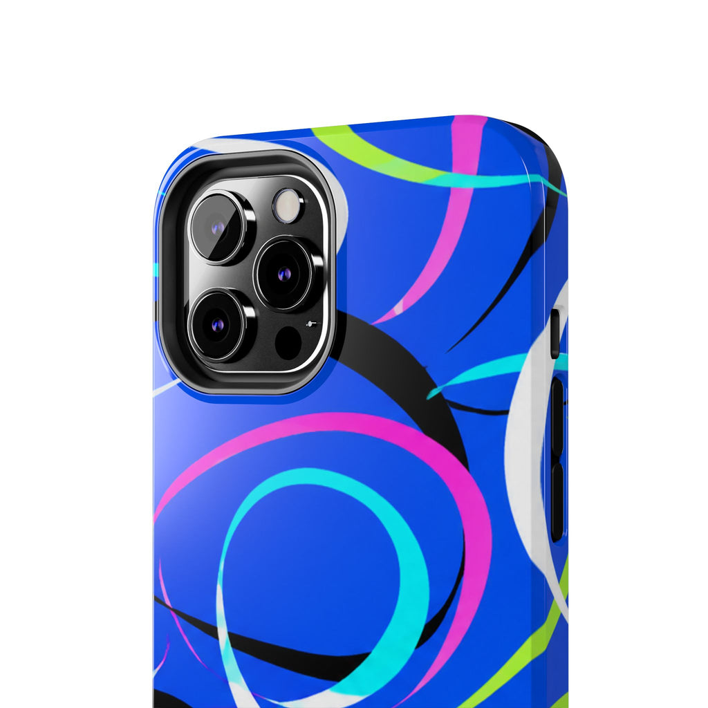 Tough Phone Case — Blue Abstract Swirl Protective Cover