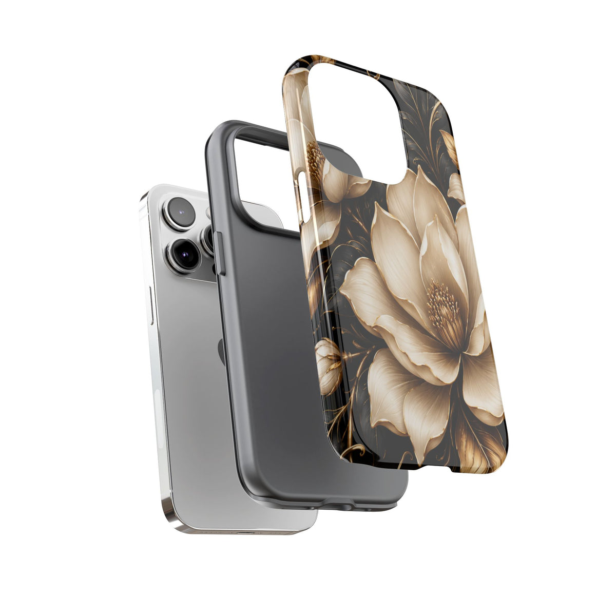 Floral Tough Case — Elegant Gold Magnolia Phone Case