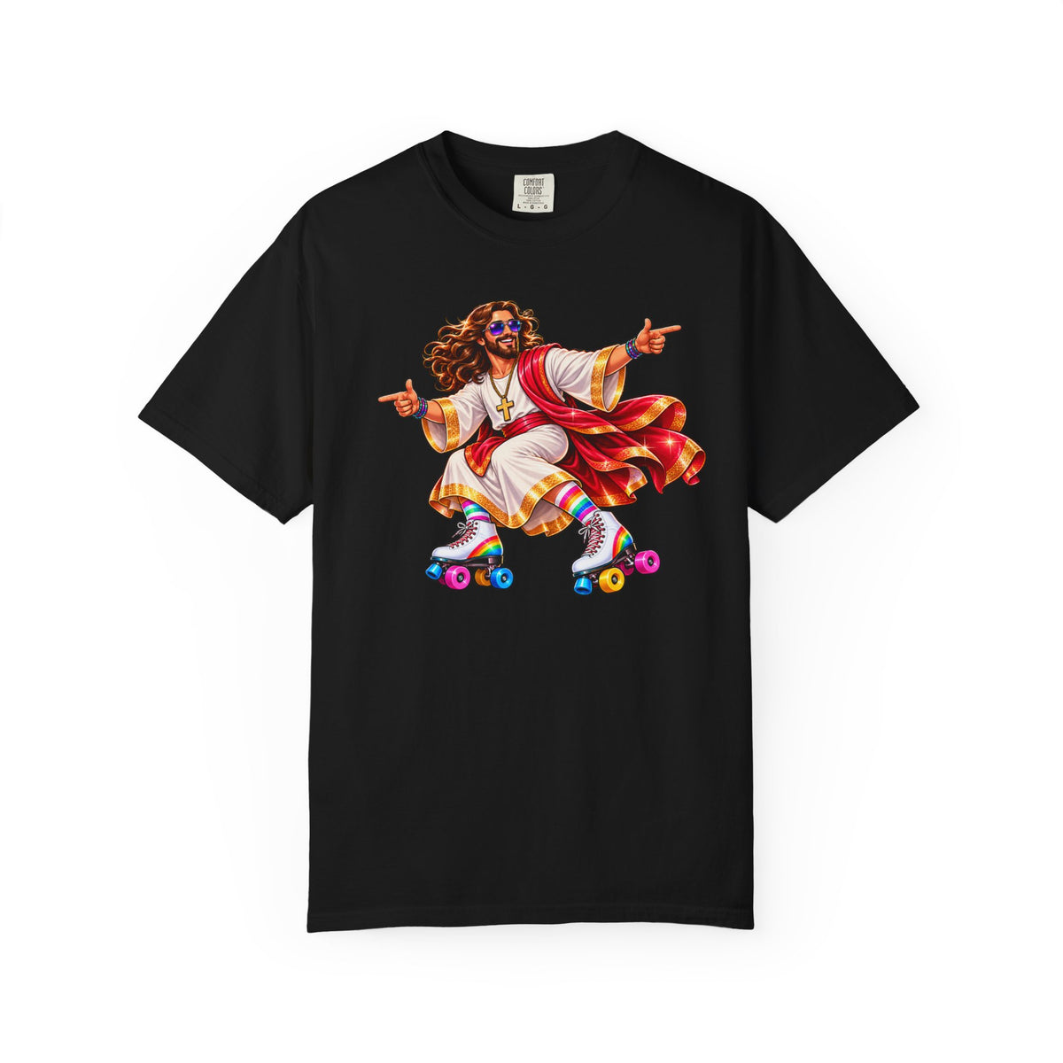 Roller Skating Jesus T-shirt | Retro 70s Skate Illustration