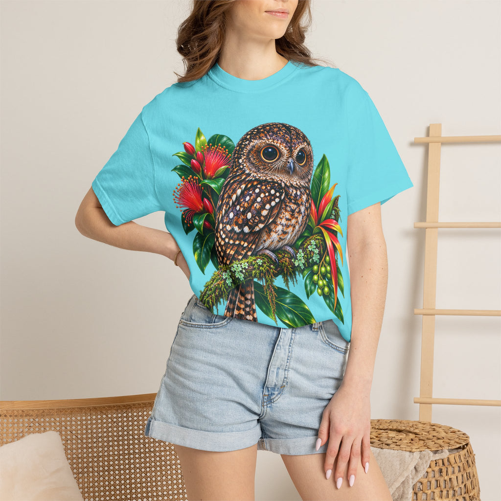 Owl & Hibiscus Shirt — Tropical Owl Graphic T-Shirt