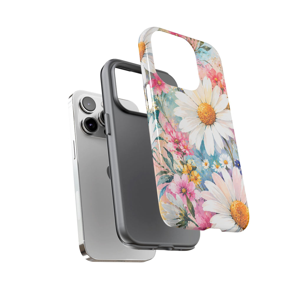 Floral Daisy Phone Case — Watercolor Daisies Protective Tough Case